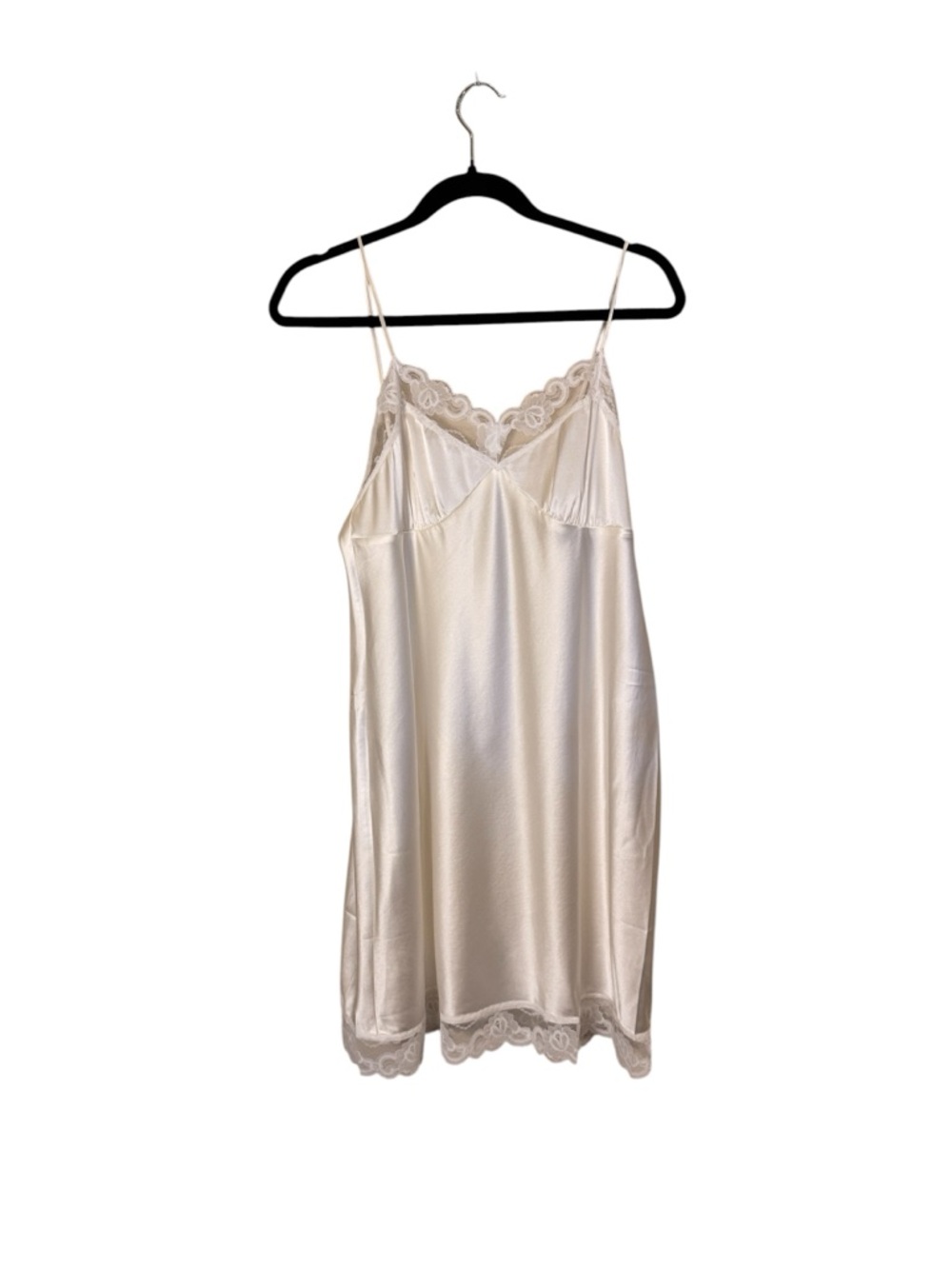 Trina Turk Silk Feminine Babydoll Lace Chemise Slip in Cream Sz M
